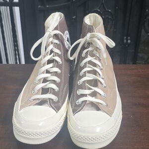 Converse Chuck 70 Hi Top Canvas Trainers Tri Panel Color-Block Brown A01645C